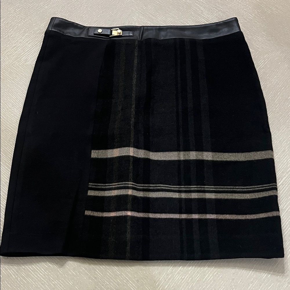 T Tahari Elegant Black Plaid Women's Skirt